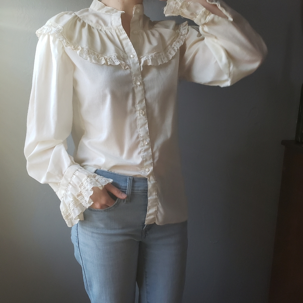 Vintage lace button down.
